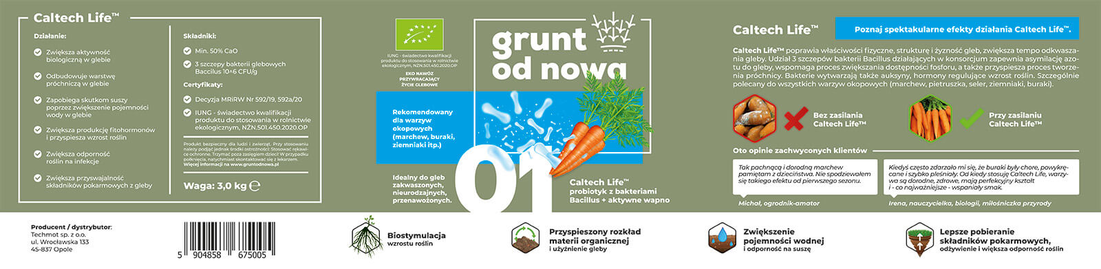 Etykieta - opakowania ekologicznych nawozów