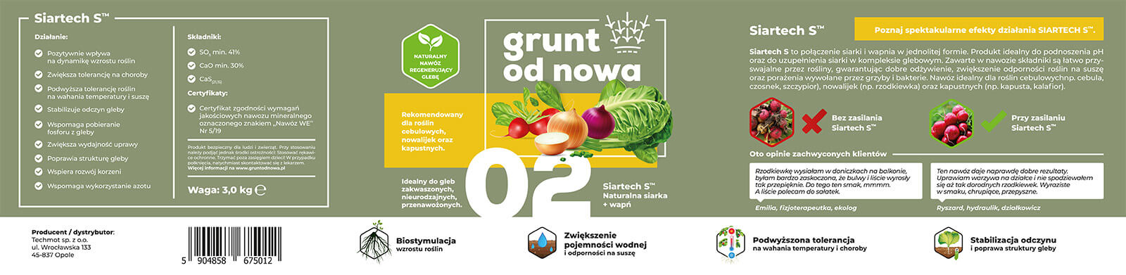 Etykieta - opakowania ekologicznych nawozów