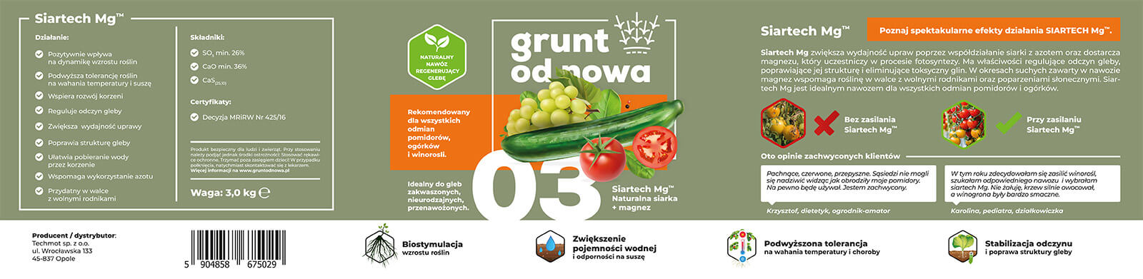 Etykieta - opakowania ekologicznych nawozów