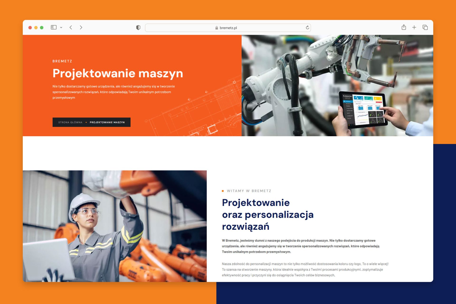 Strona internetowa dla firmy produkcyjnej