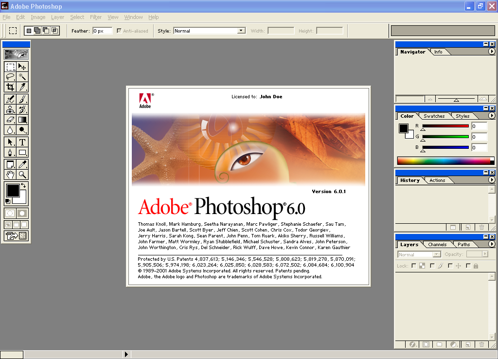 Adobe Photoshop 6.0 by Web Design Museum – PS w wersji z lat 2000